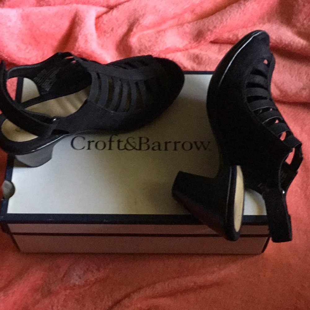 EUC Croft & Barrow Shay. Black, cushioned footbed. Size 7 1/2 - Picture 3 of 7